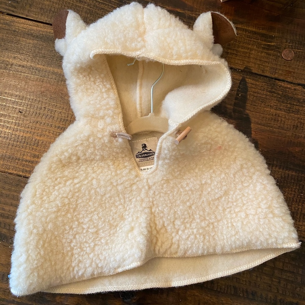 Baby Lamb Poncho/costume Wool/Suede